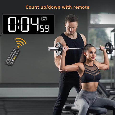Soobest mounted on gym wall for easy interval timing and class visibility
