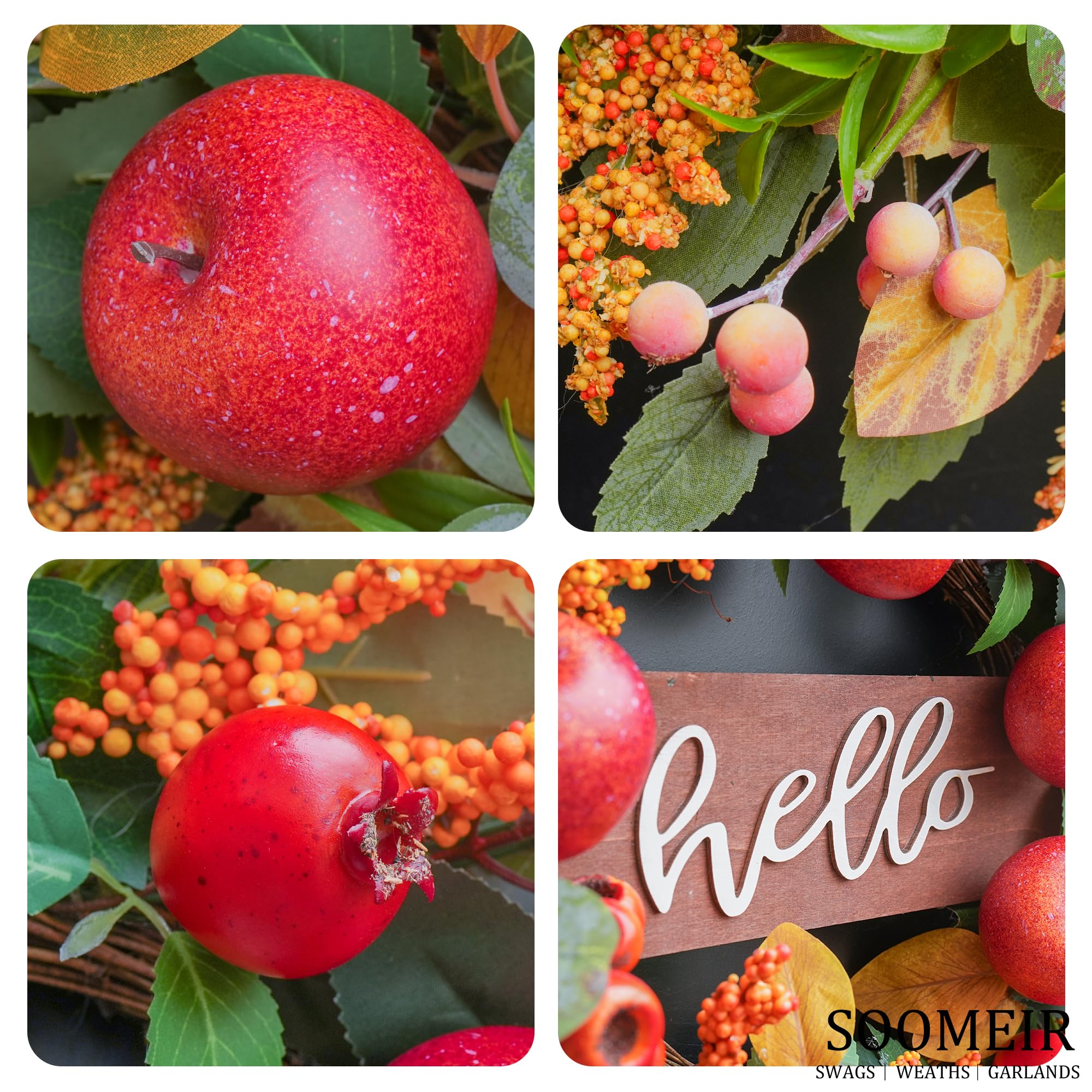 Soomeir wooden "hello" sign detail creating a welcoming focal point