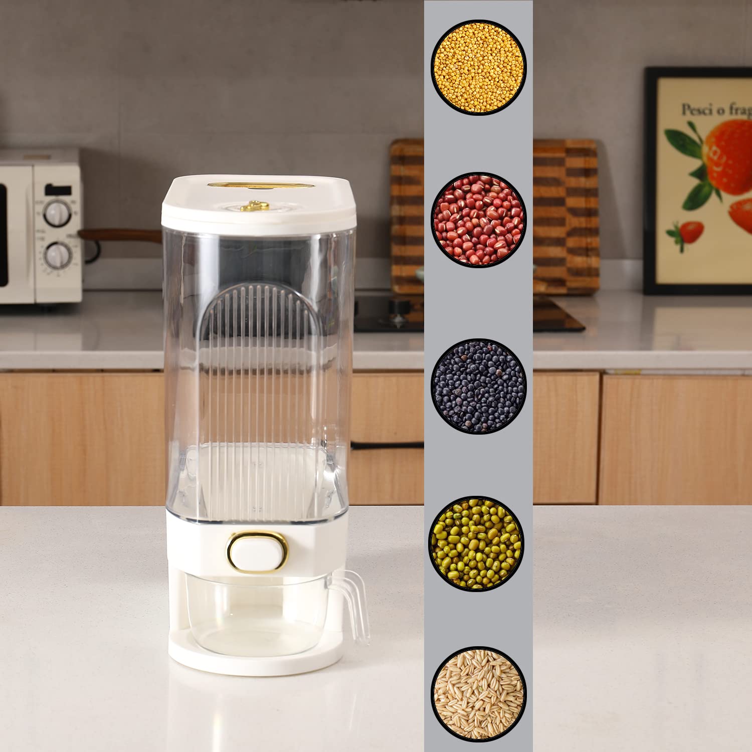 Sooyee on kitchen counter illustrating space-saving organized pantry