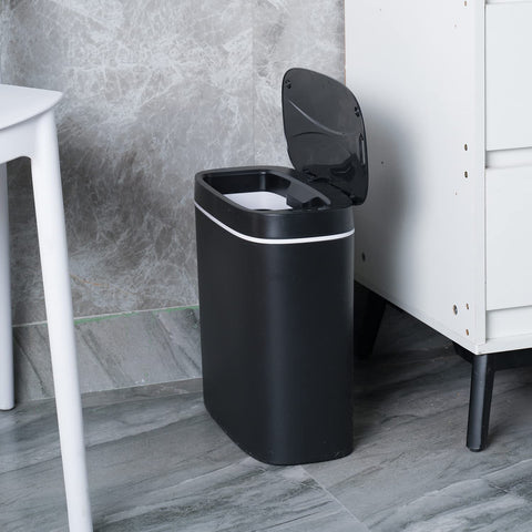 Sooyee sensor trash can in bathroom setting keeps space tidy and fresh