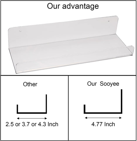 Sooyee shelf installed in a child's room displaying books and toys for visibility