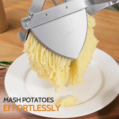 Sopito stainless perforated plate close-up for smooth, lump-free results