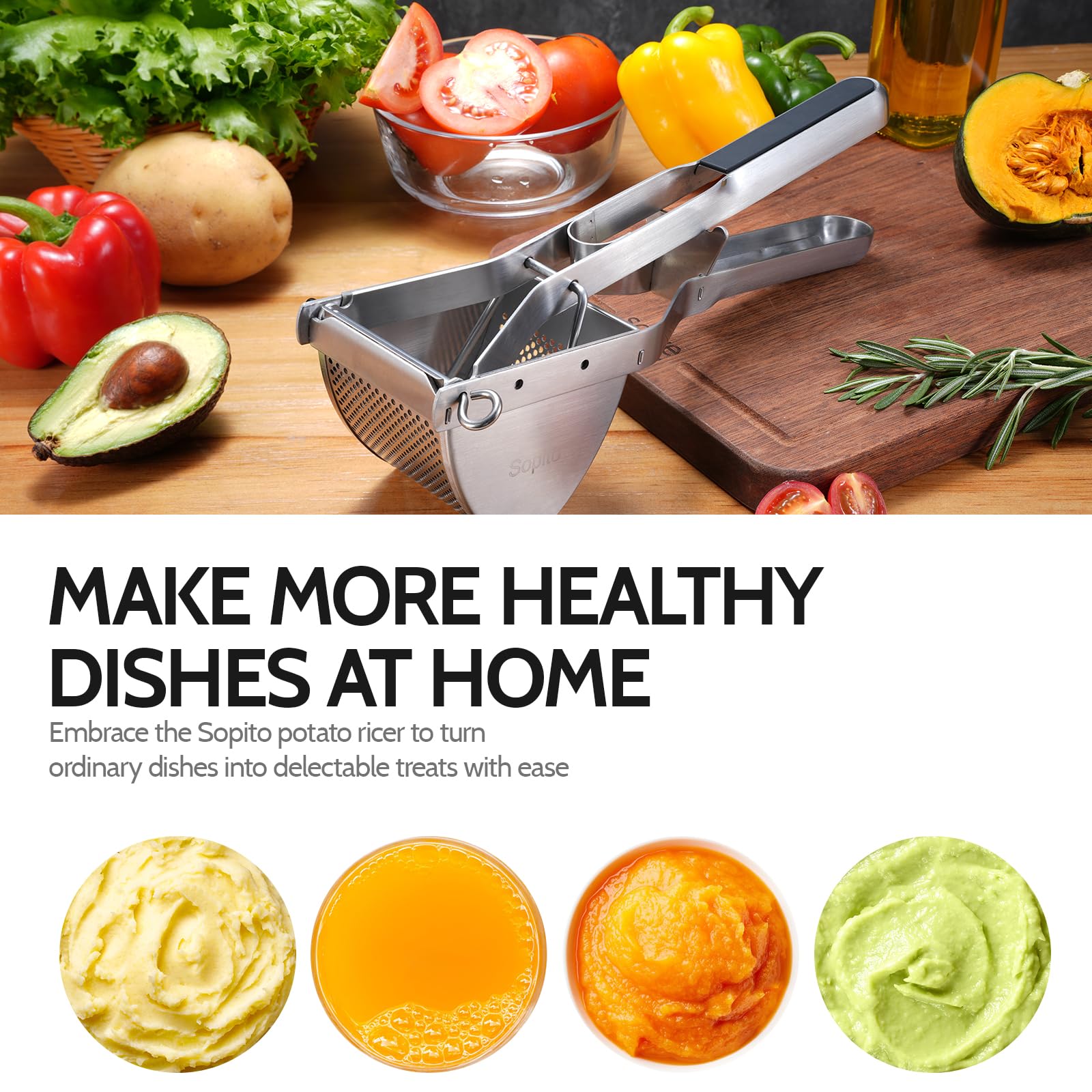 Sopito being used to drain cooked vegetables and squeeze excess liquid