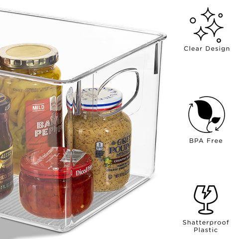 Sorbus bin holding condiments to keep bottles upright and tidy