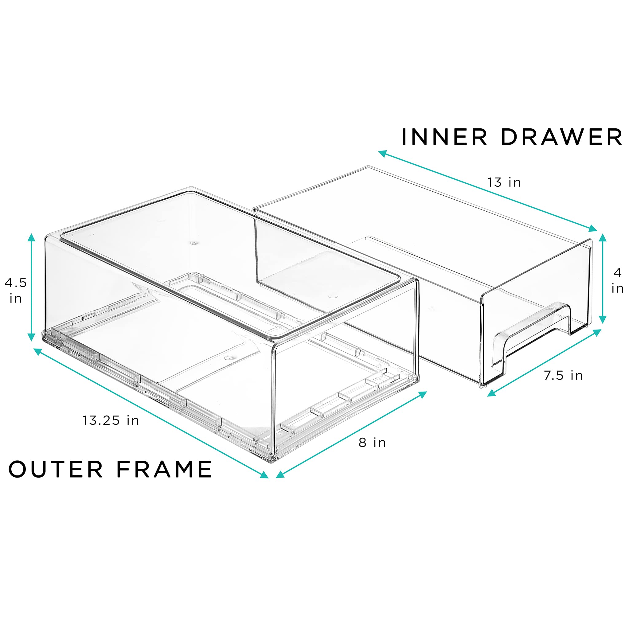 Sorbus drawer inside refrigerator with food items showing better visibility benefit