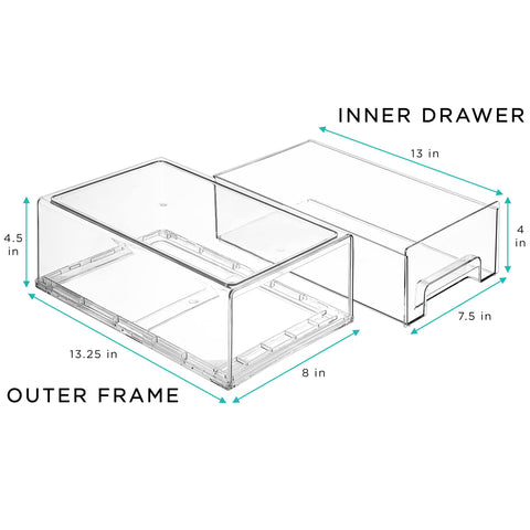 Sorbus drawer inside refrigerator with food items showing better visibility benefit