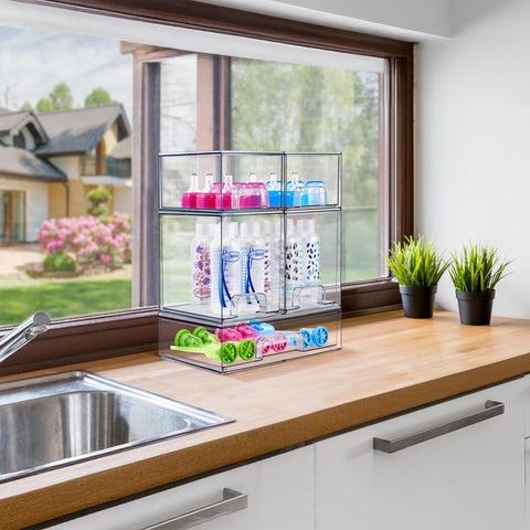 Sorbus open drawer with bottles visible for fast selection at feedings