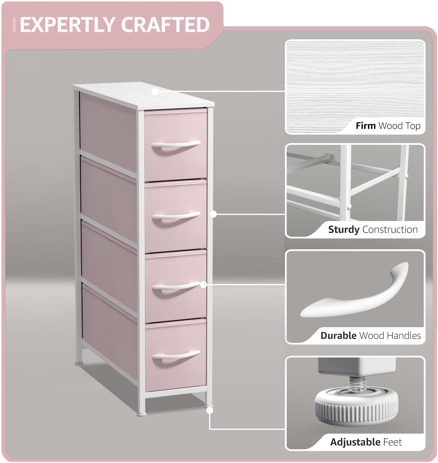 Sorbus texture of two-layer non-woven fabric drawer illustrating lightweight durability