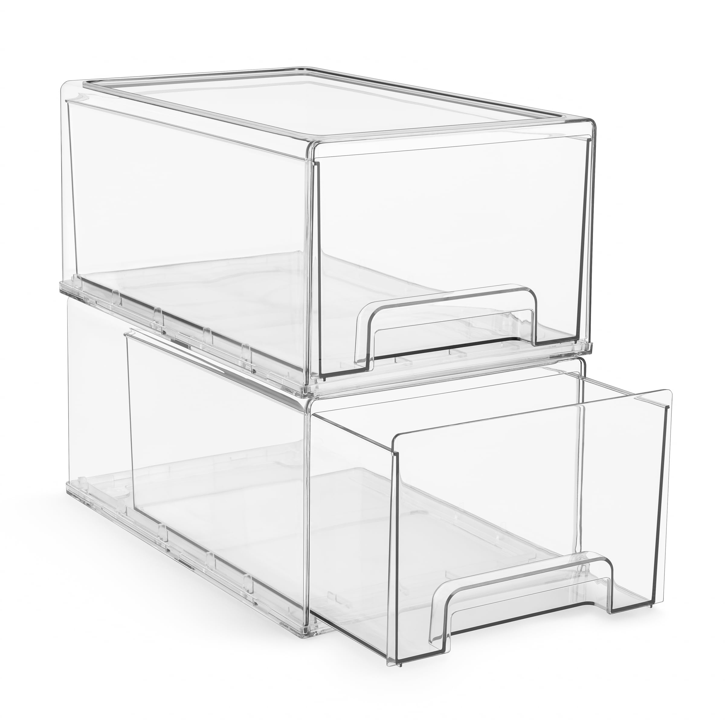 Sorbus clear large 2-pack front view showing neat storage benefit