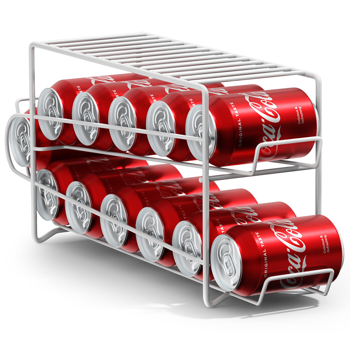 Sorbus front view showing 12-can dispenser, keeps fridge neat