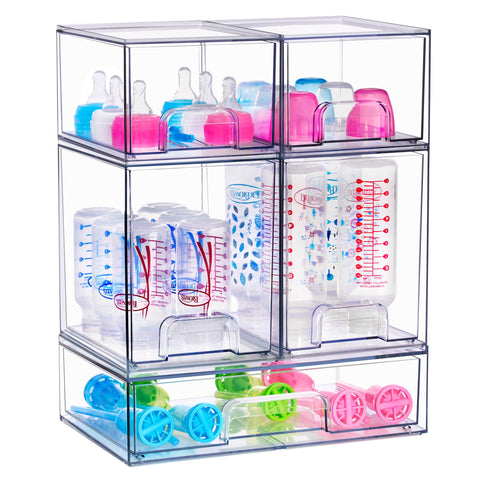 Sorbus front view of five drawers for neat bottle storage and quick access