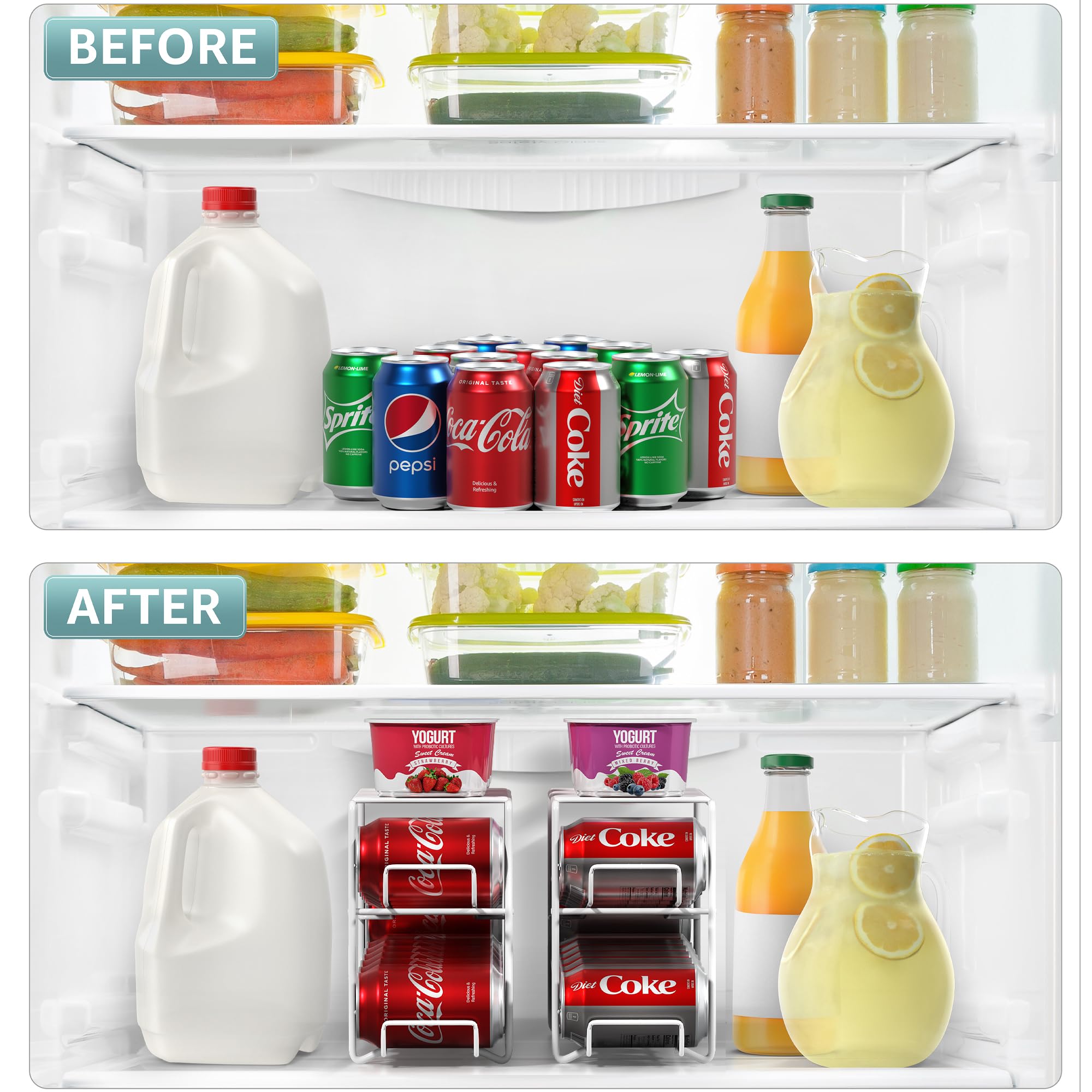 Sorbus in cabinet organizing cans, improves pantry visibility