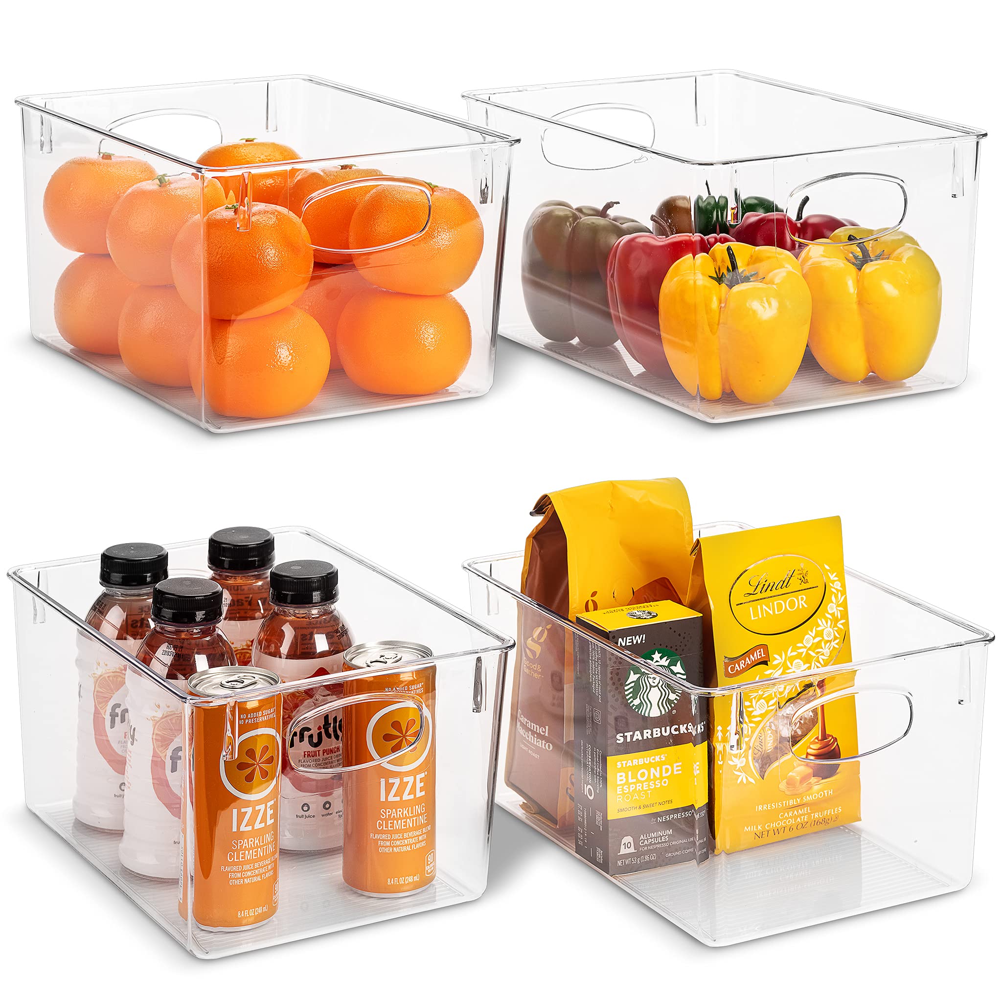 Sorbus bins inside refrigerator organized produce for quick access