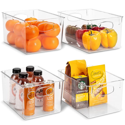 Sorbus bins inside refrigerator organized produce for quick access