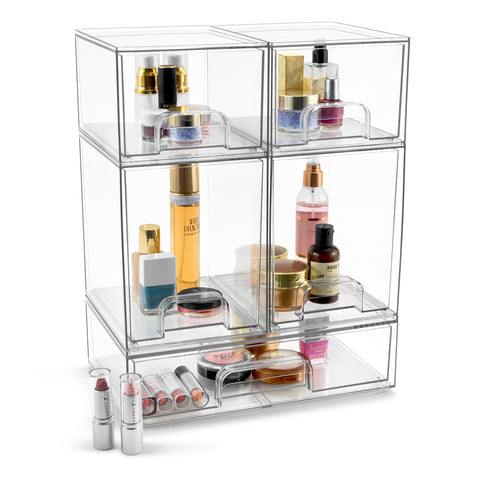 Sorbus drawers on desk with supplies showing streamlined workspace benefit