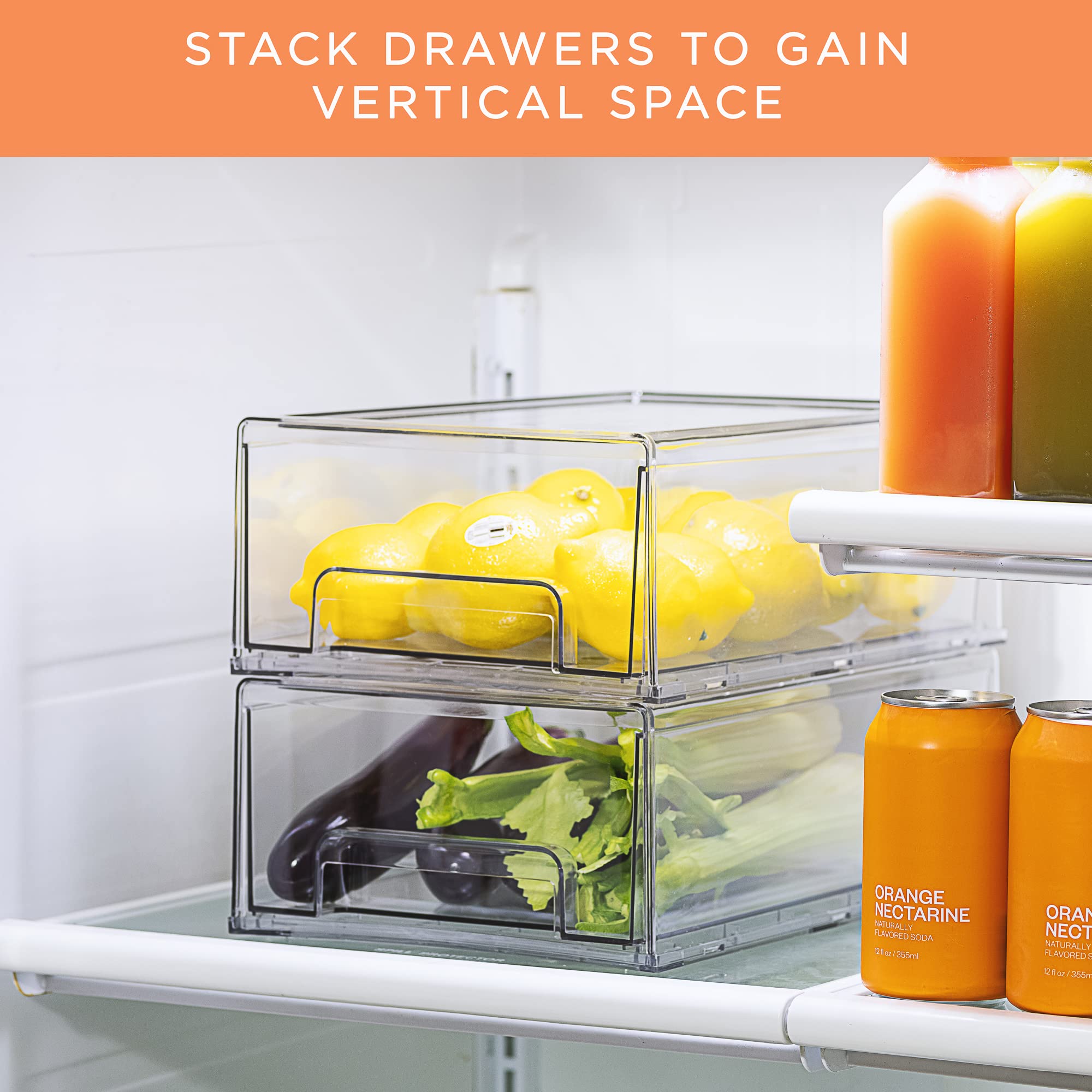 Sorbus drawers in kitchen scene organizing pantry items for faster meal prep benefit