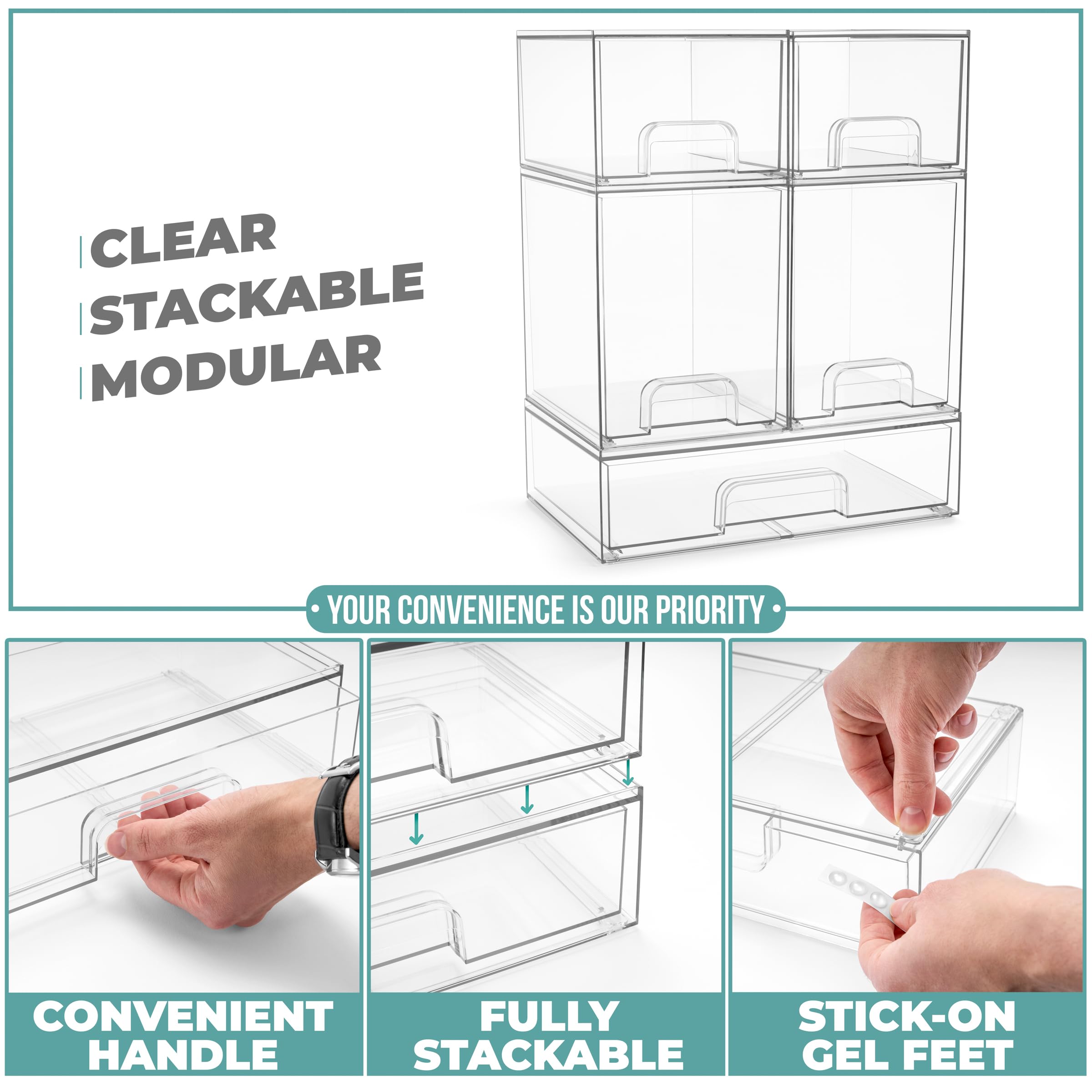 Sorbus drawers holding pantry items demonstrating neat food storage benefit
