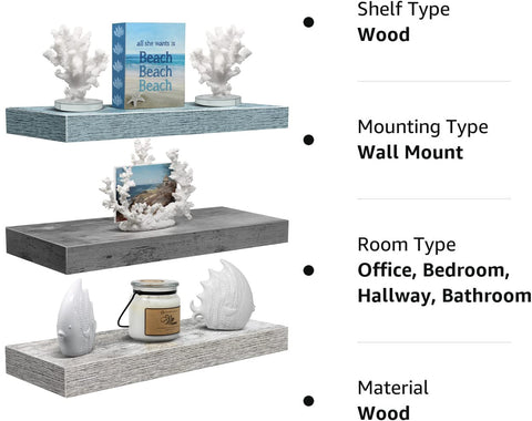 Sorbus mounted shelf in bathroom holding toiletries for organized storage
