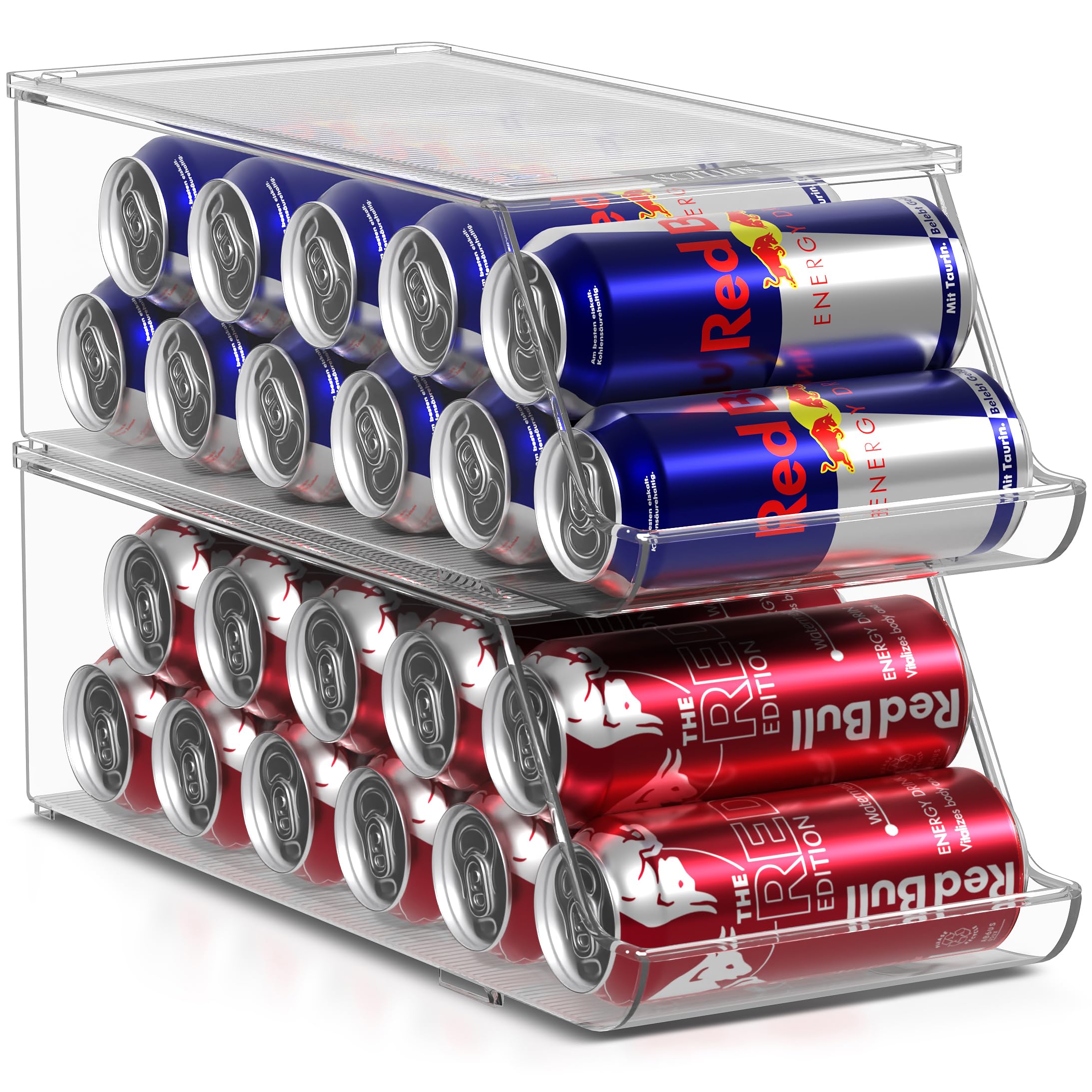 Sorbus side profile of single dispenser showing slim footprint and organized cans
