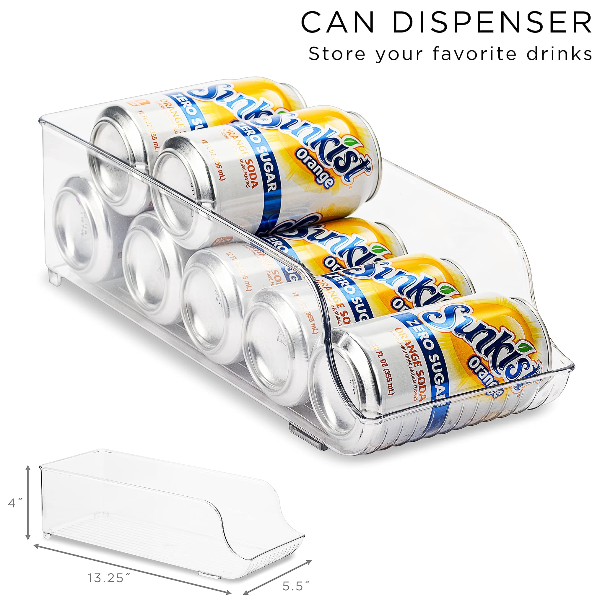 Sorbus soda organizer holding 12 cans for neat beverage storage
