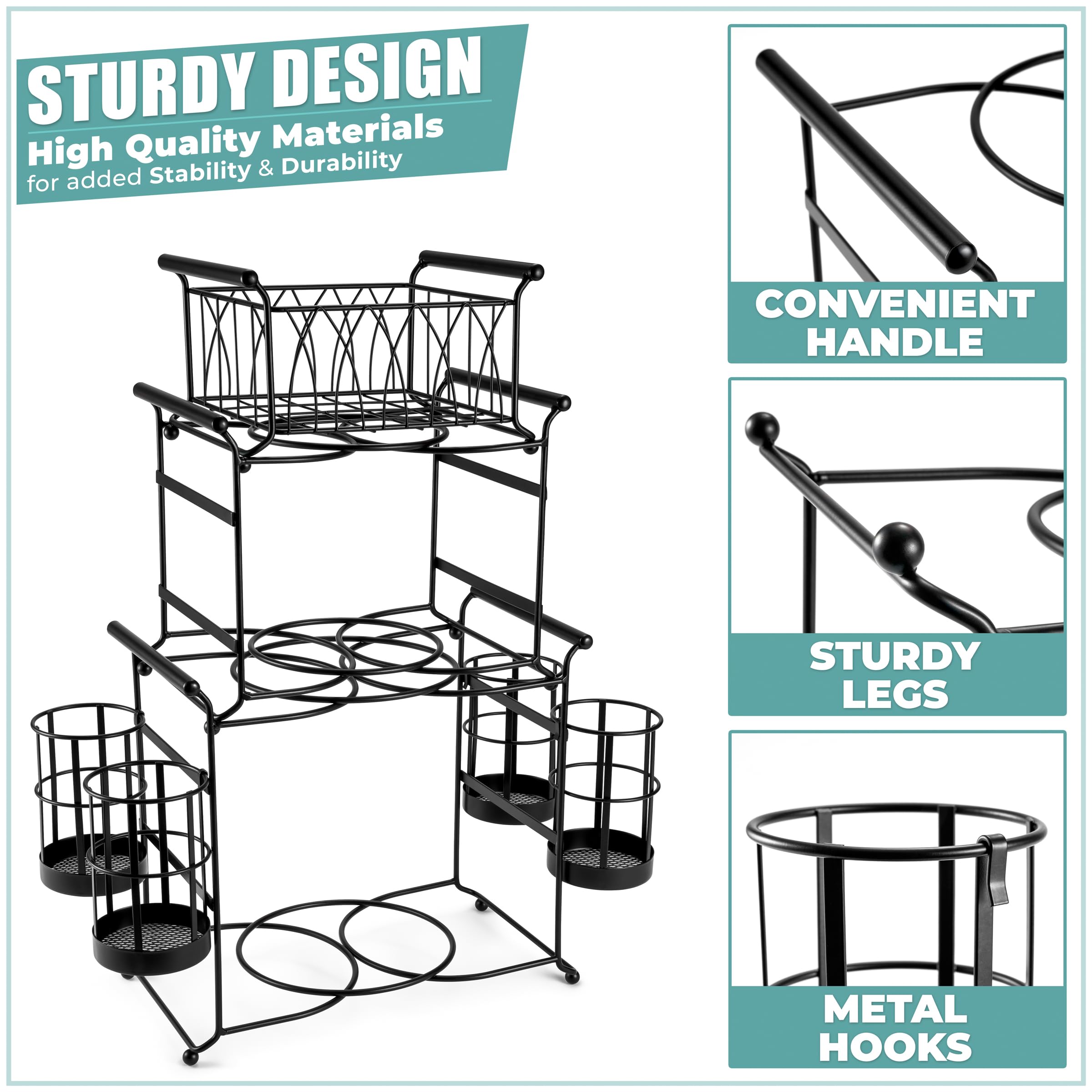 Sorbus fully stacked caddy for space-saving storage and neat organization