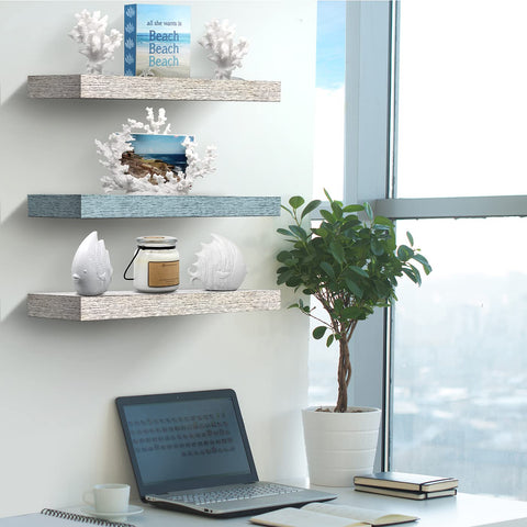 Sorbus styled shelves holding framed photos and plants showcasing decorative display use