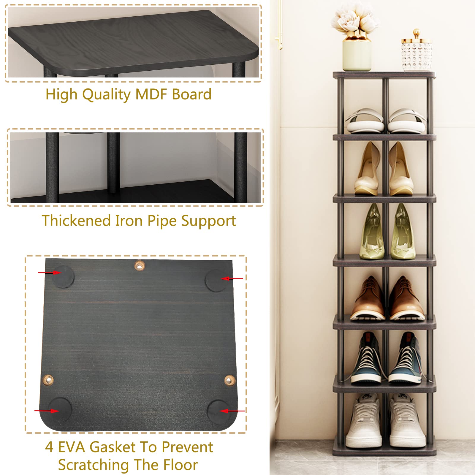 SORCEDAS shelf holding boots demonstrating stable load capacity