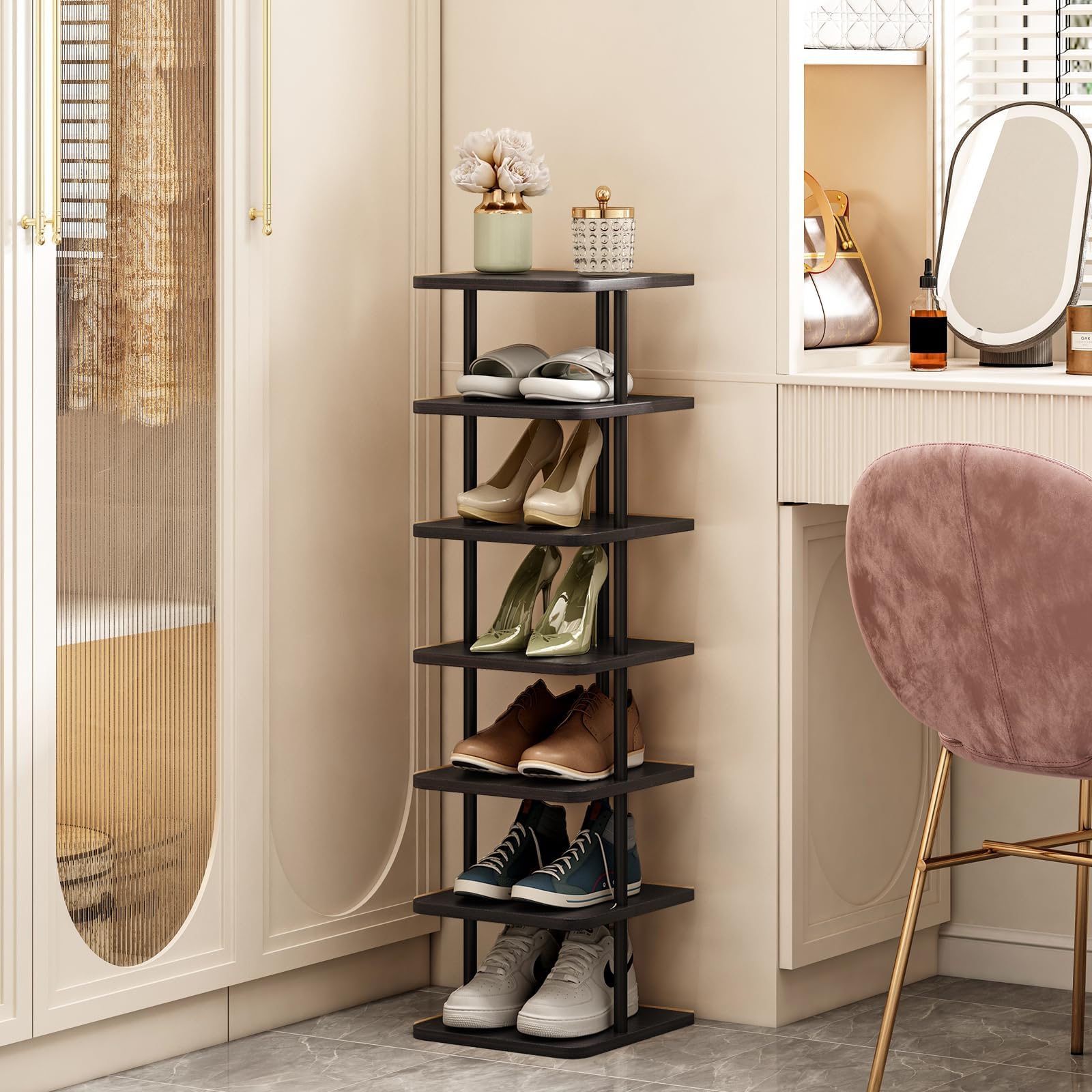 SORCEDAS slim side profile demonstrating narrow footprint for small spaces