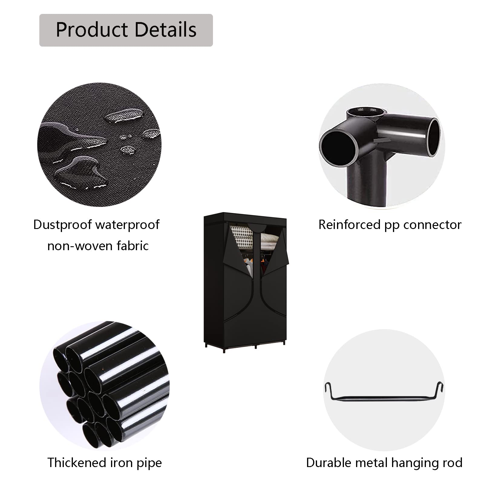 SORCEDAS wardrobe in bedroom setup showing compact space-saving benefit