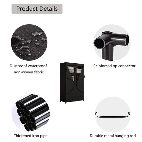 SORCEDAS wardrobe in bedroom setup showing compact space-saving benefit