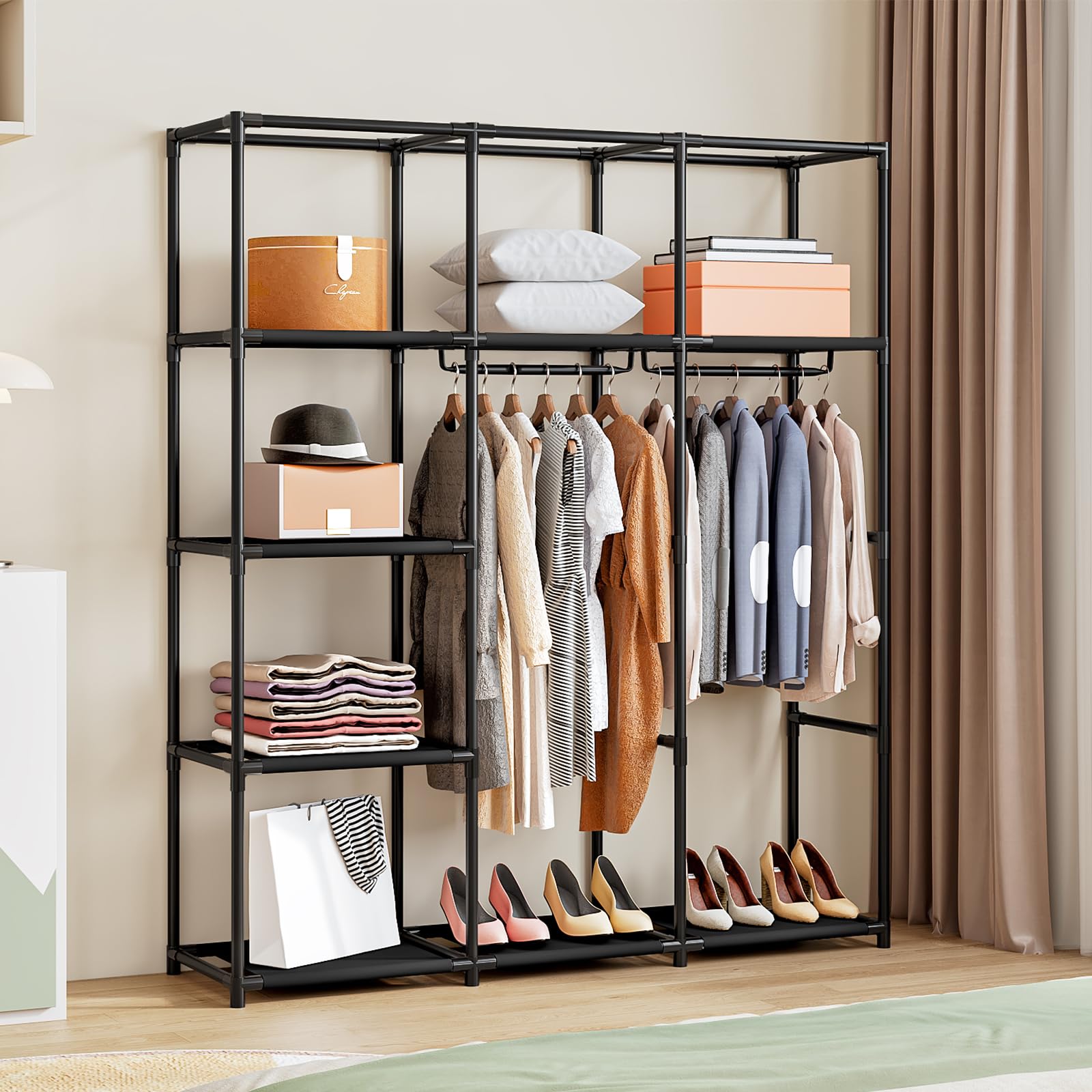 SORCEDAS shelf closeup showing durable shelving for folded items