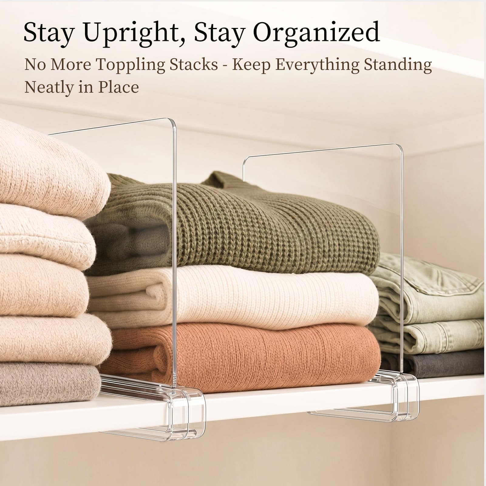 SortNStore close-up of acrylic divider edge highlighting durable smooth finish for gentle fabric contact