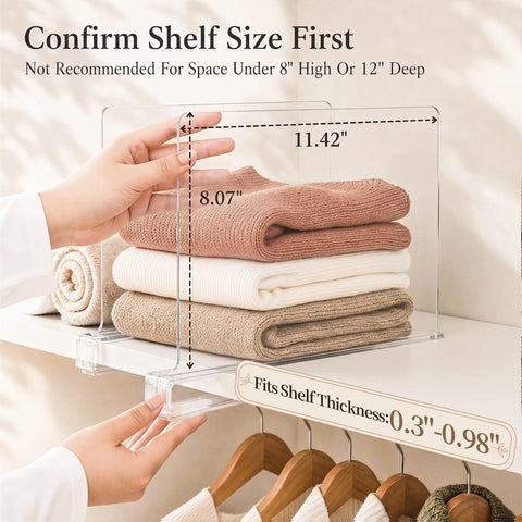 SortNStore hand showing divider scale to illustrate size and easy repositioning benefit