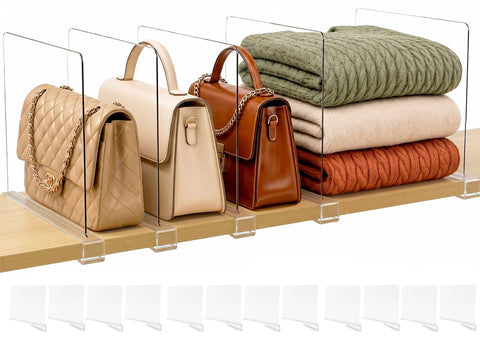 SortNStore front packaging showing 12-pack clear acrylic dividers and tidy presentation benefit