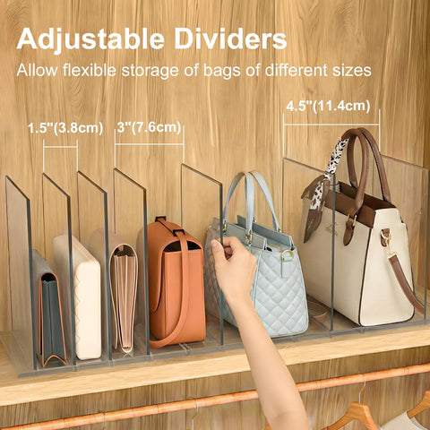 SortNStore in-closet lifestyle displaying tidy shelves and easy bag access