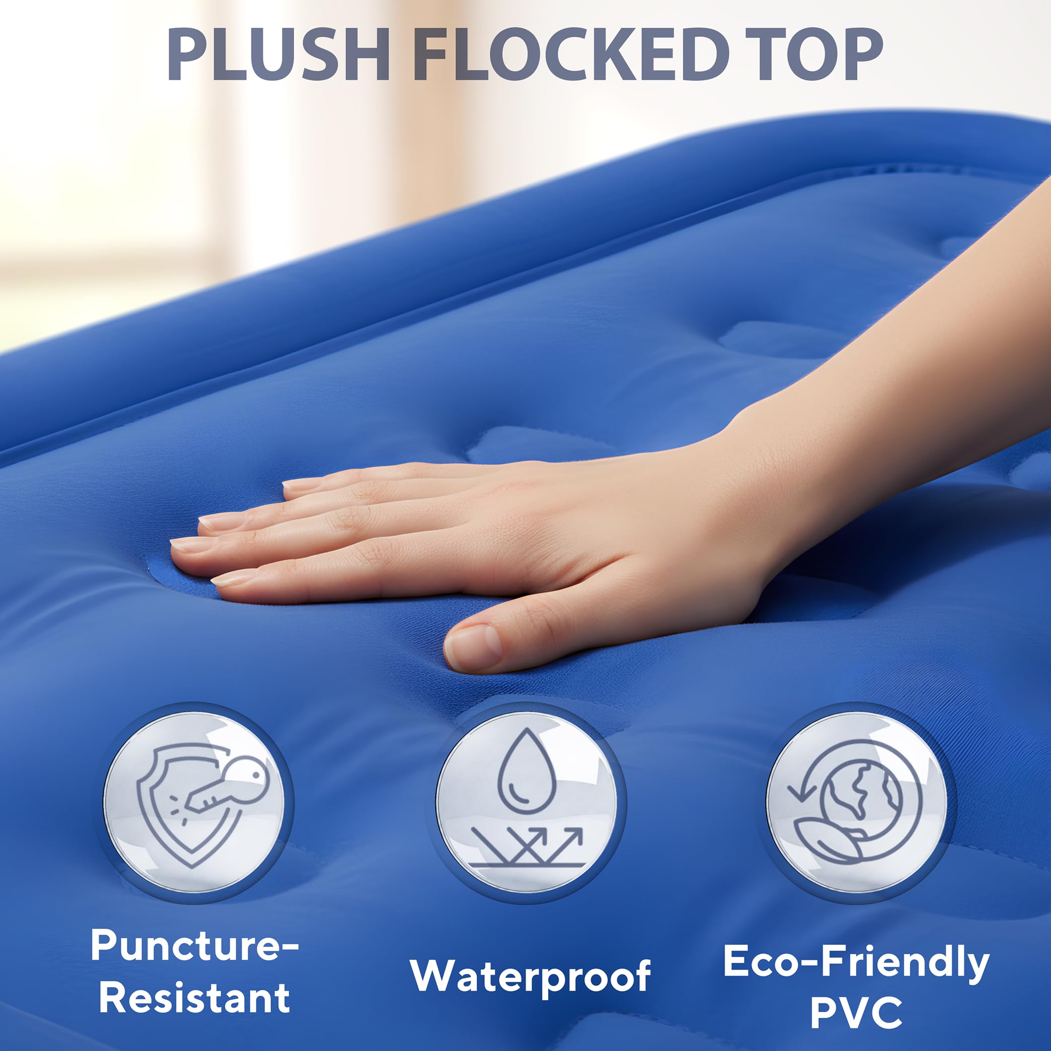 SoundAsleep lifestyle photo of inflated queen in guest room offering comfortable staging