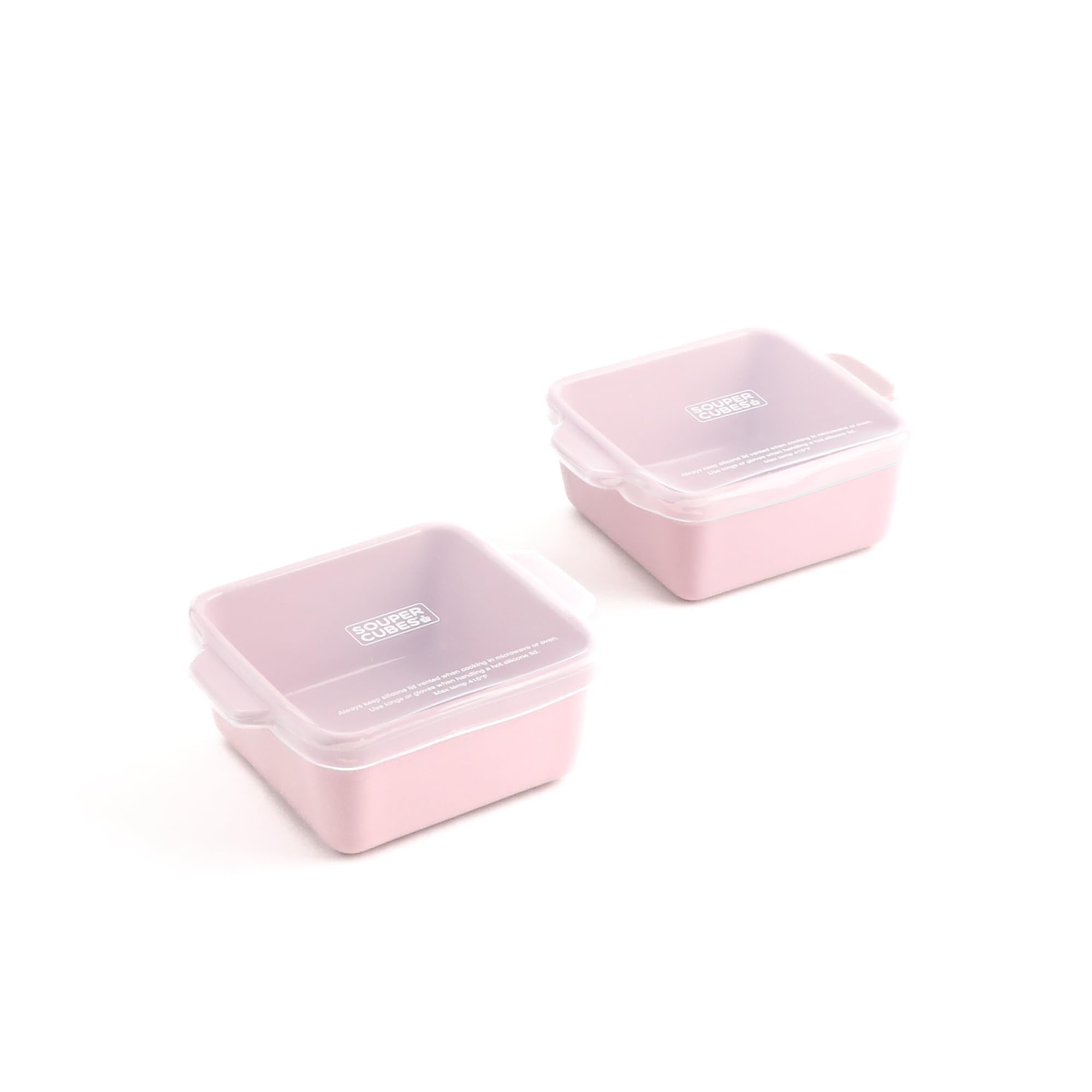 Souper Cubes cotton candy front view showing two dishes and lids, useful for prepping