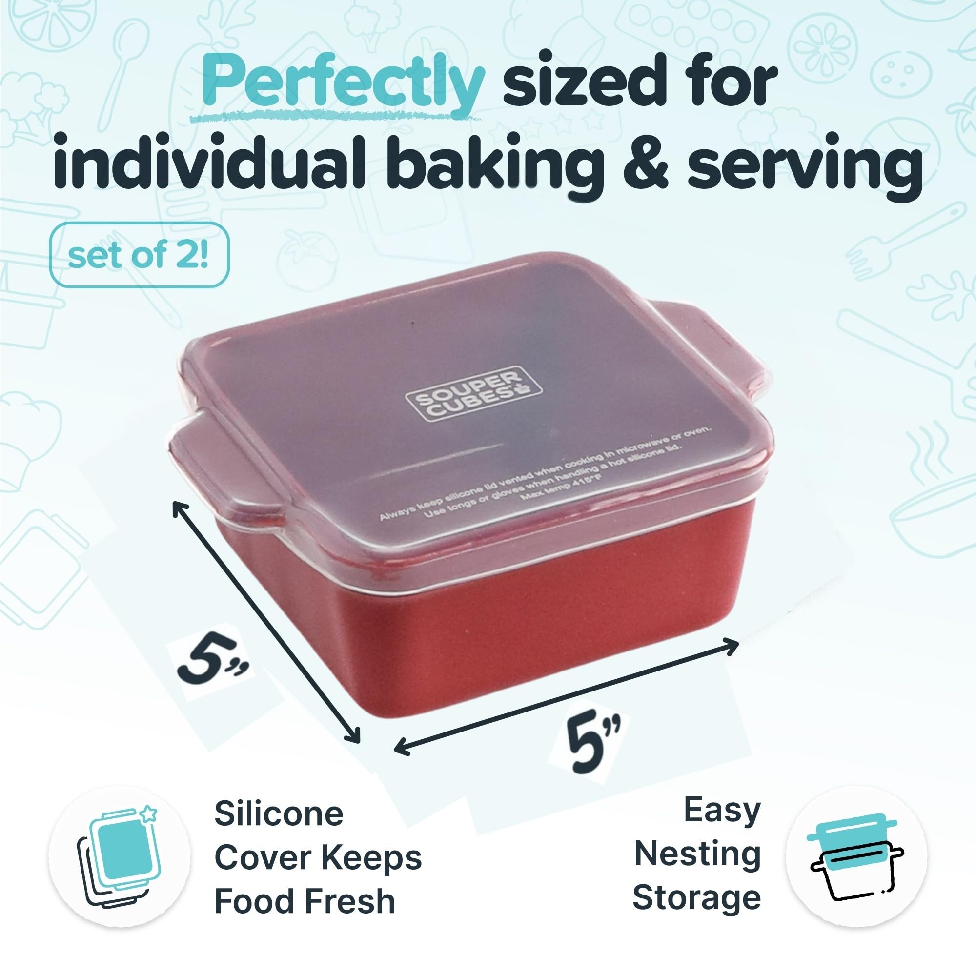 Souper Cubes close-up of cranberry glaze highlighting smooth stoneware texture and durability