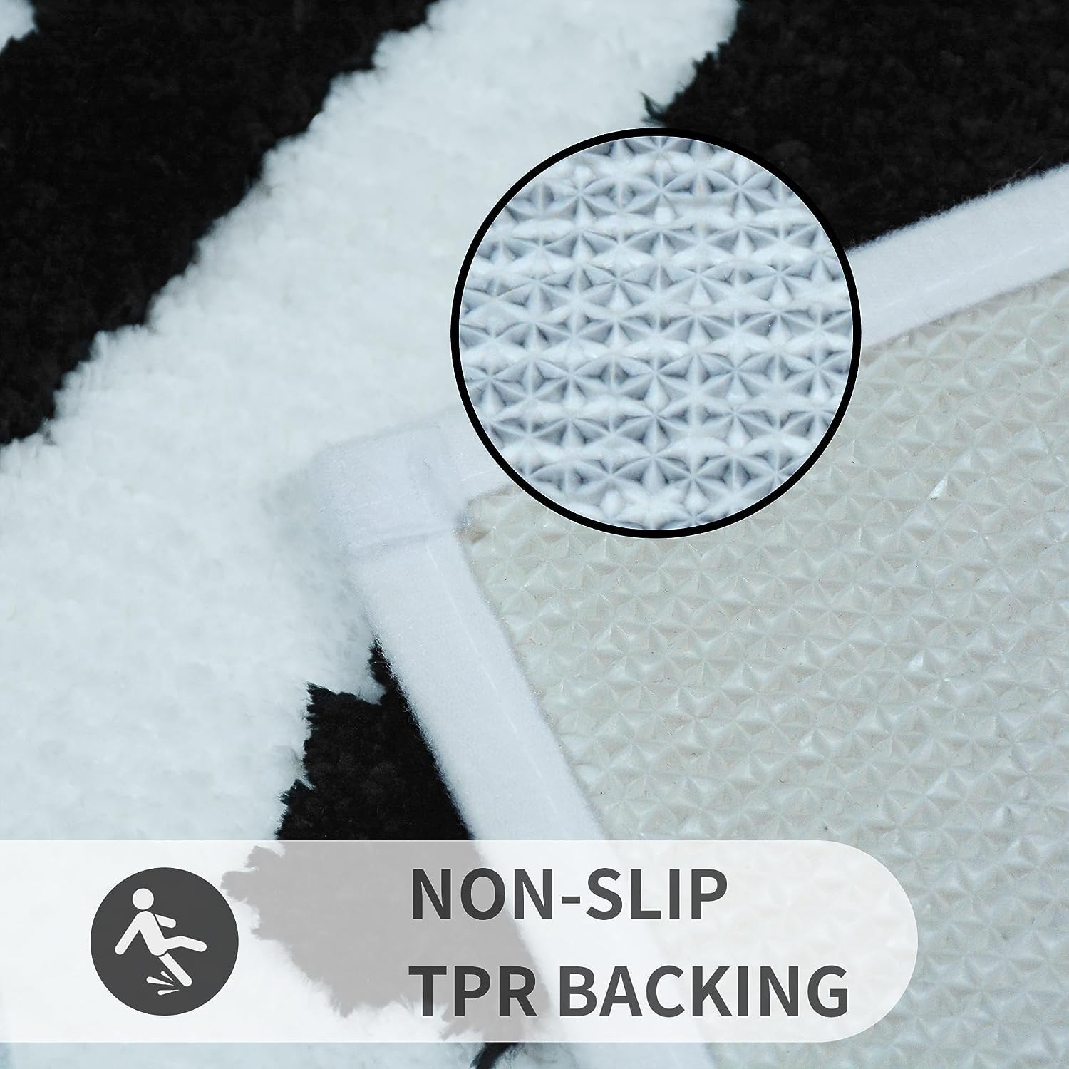 sovelor non-slip TPE backing detail providing floor grip and safety