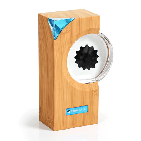 sovenomund front view glass vessel showcasing dramatic audio-responsive motion