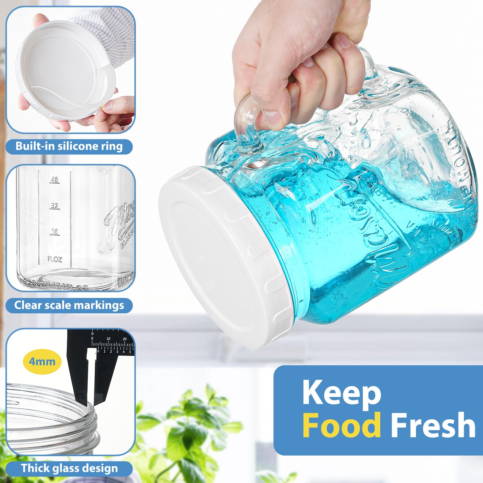 Top-down wide-mouth view of Sovietiep glass jar for simple filling and cleaning