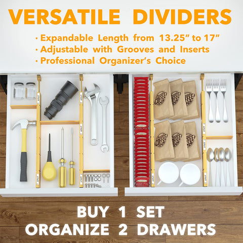 SpaceAid bamboo kitchen lifestyle setting illustrating tidy drawers and aesthetic appeal