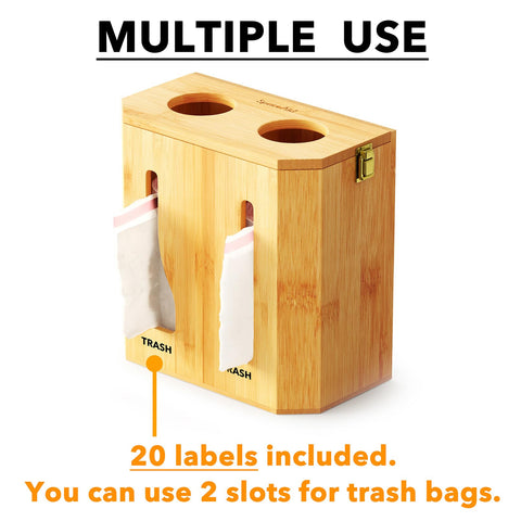 SpaceAid bamboo with labels and bags showing effortless identification benefit