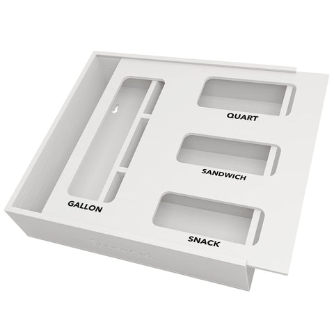 SpaceAid bamboo organizer front view showing four slots and clean finish for tidy drawers