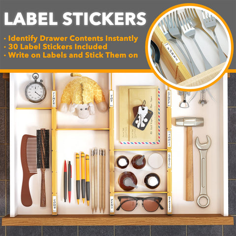 SpaceAid bamboo rubber end cap detail protecting drawers and preventing slipping