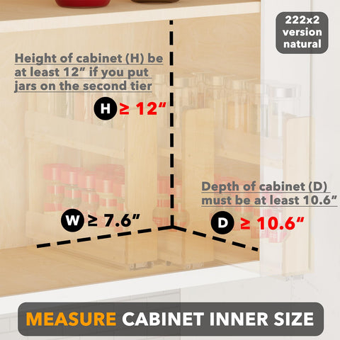 SpaceAid bamboo next to ruler illustrating compact 7.6 inch width benefit
