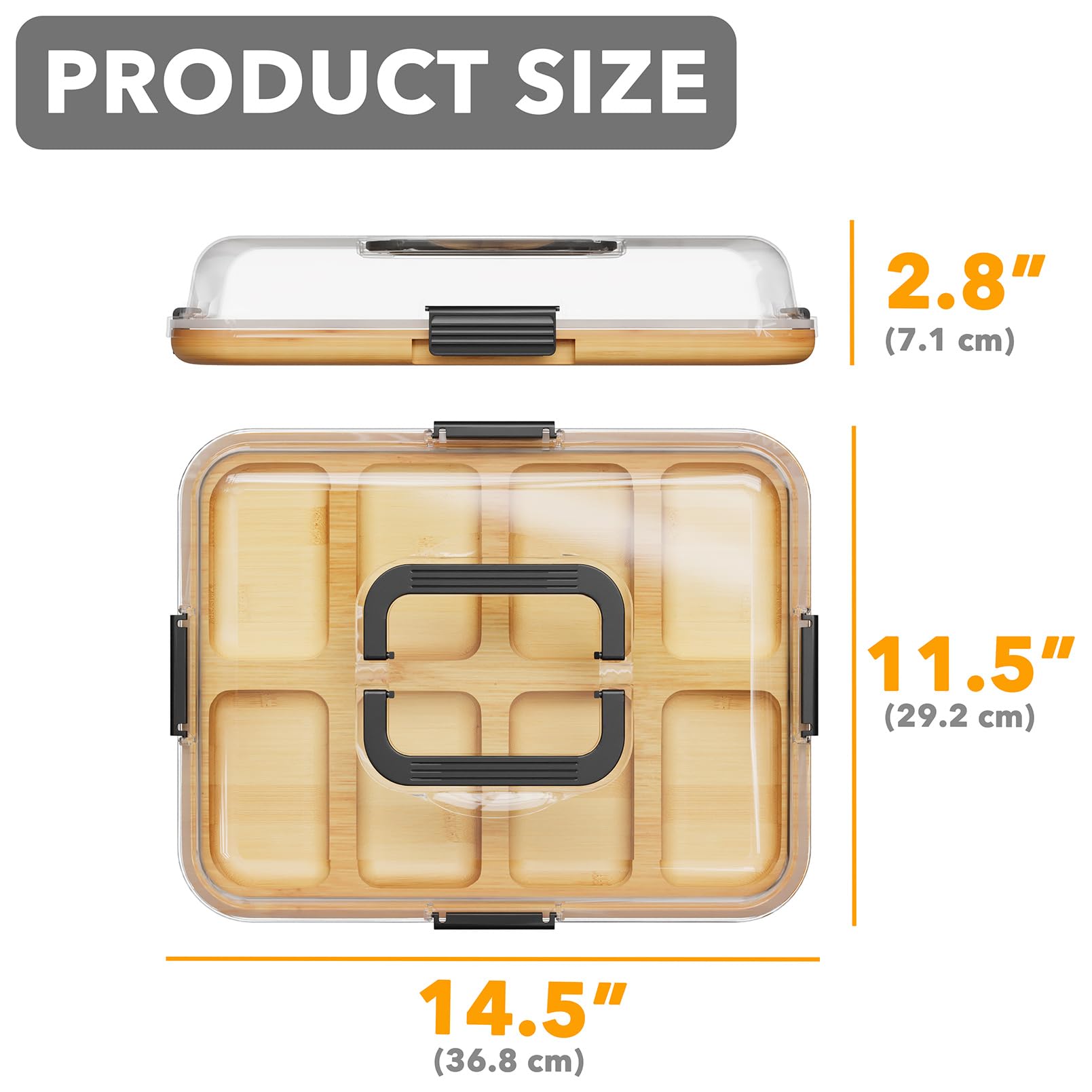 SpaceAid clear lid close-up highlighting transparent cover that protects and displays snacks
