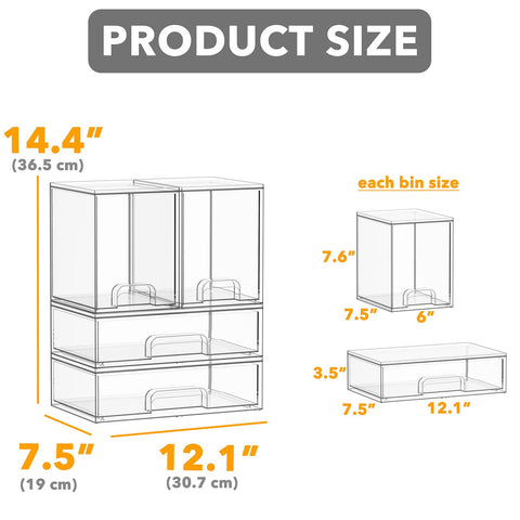 SpaceAid close-up of smooth pull-out handle and clear drawer demonstrating easy access
