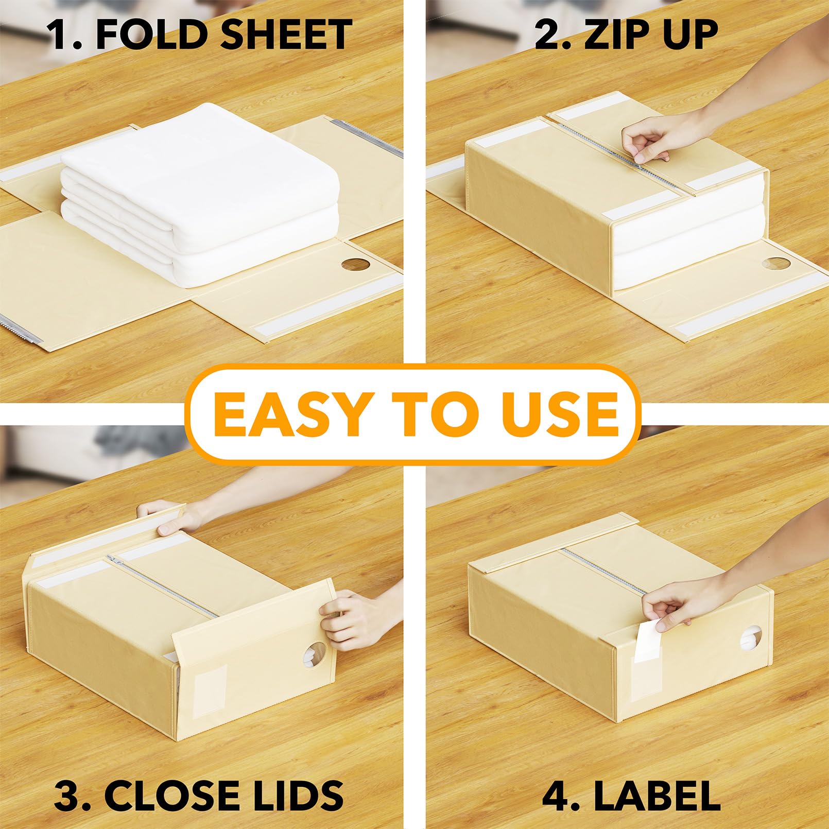 SpaceAid folded flat organizer demonstrating compact storage and easy stashing