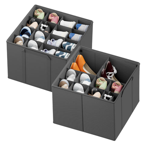 SpaceAid front view showing grey two-pack and benefit of organized storage
